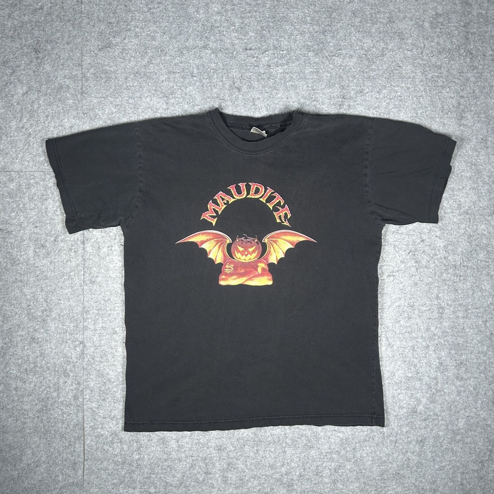 Vintage PG TEX T-Shirt Unisex Medium Faded Black Y2K Maudite Beer Promo Quebec